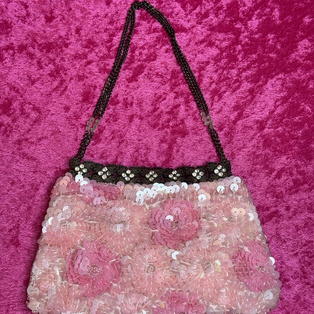 Elegant Pink Sequin Women's Bag
